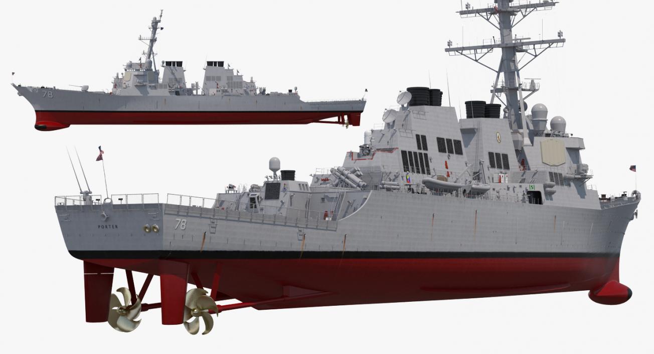 Arleigh Burke Destroyer Porter DDG-78 3D