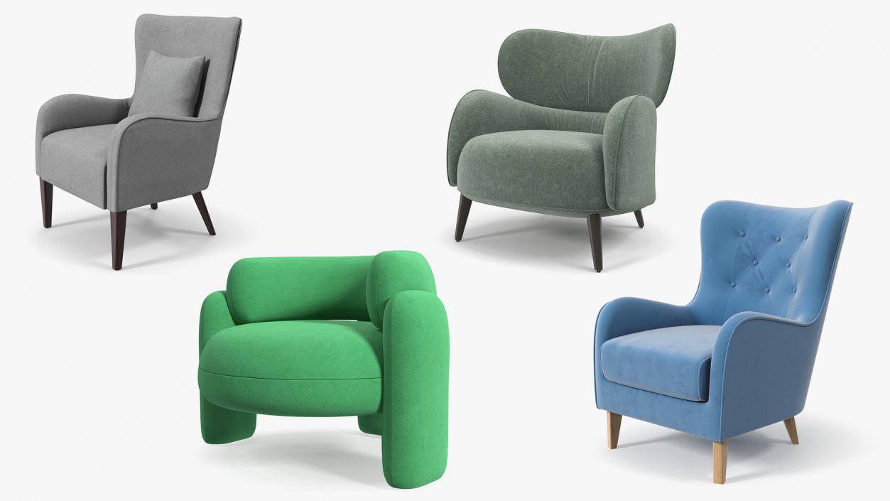 3D Armchairs Collection 10 model