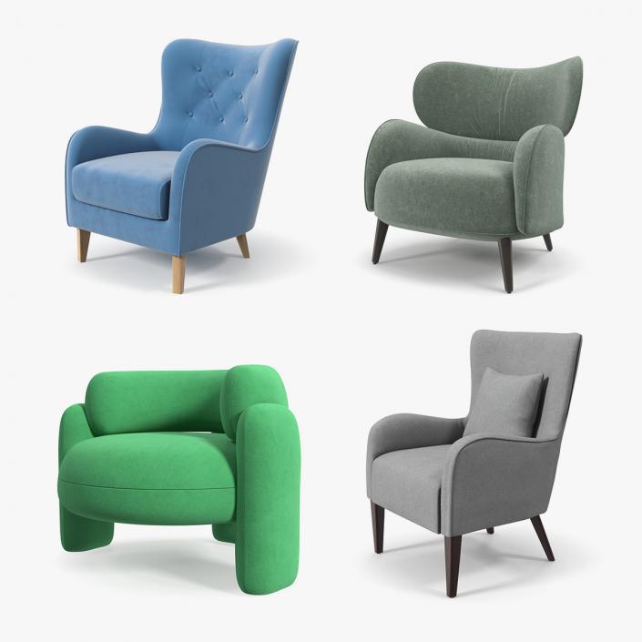 3D Armchairs Collection 10 model