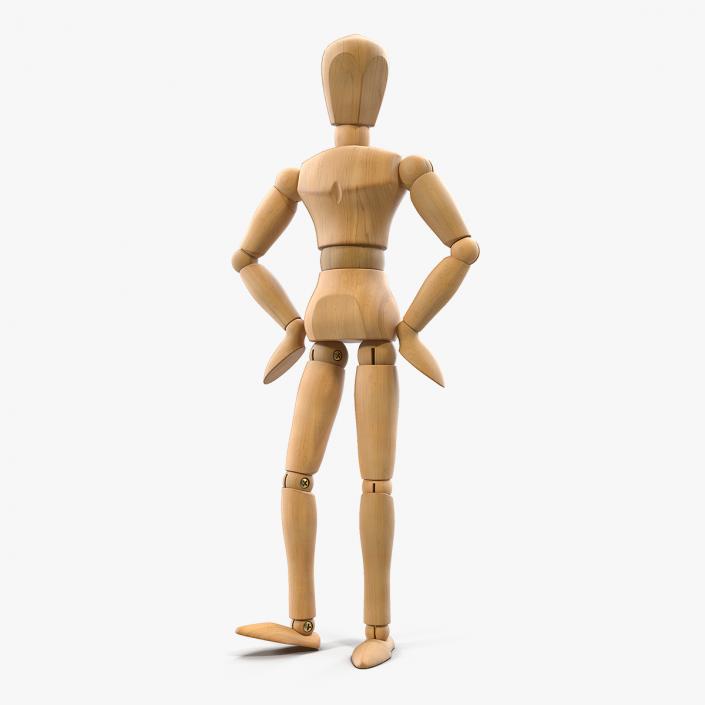 3D model Wooden Dummy Toy Standing Pose