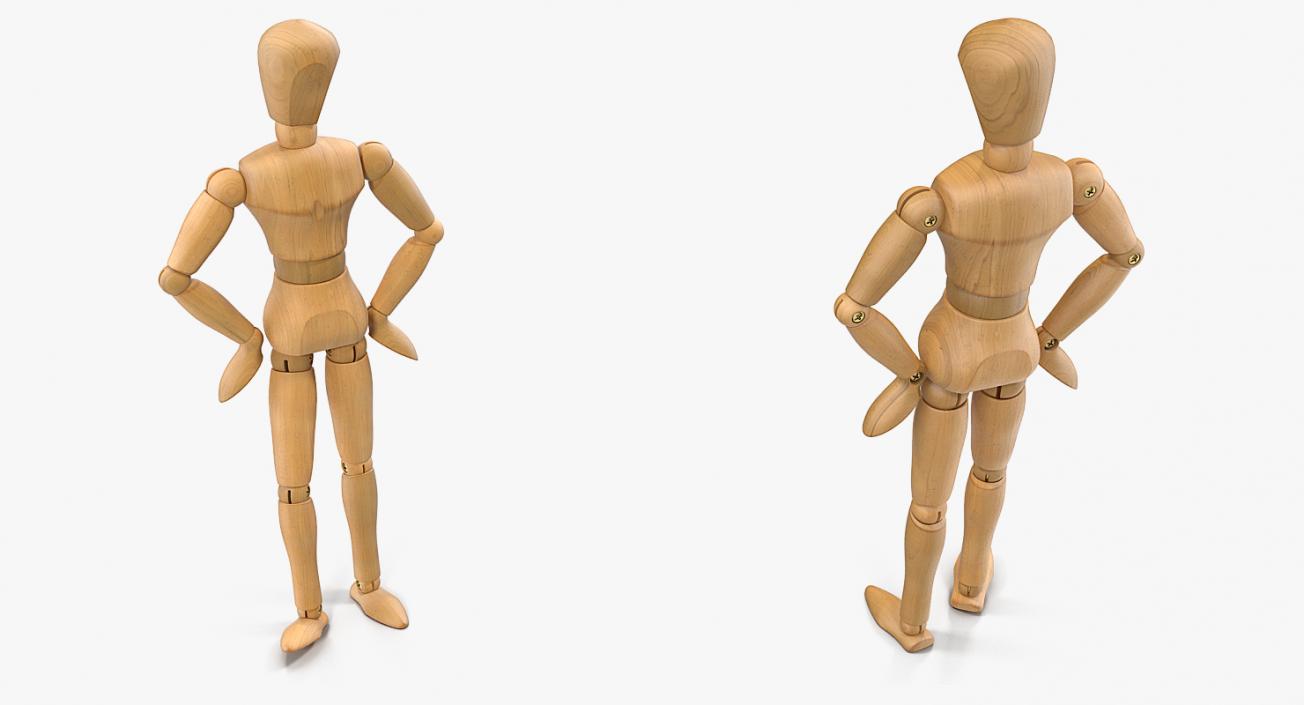 3D model Wooden Dummy Toy Standing Pose