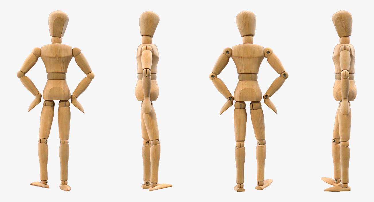 3D model Wooden Dummy Toy Standing Pose