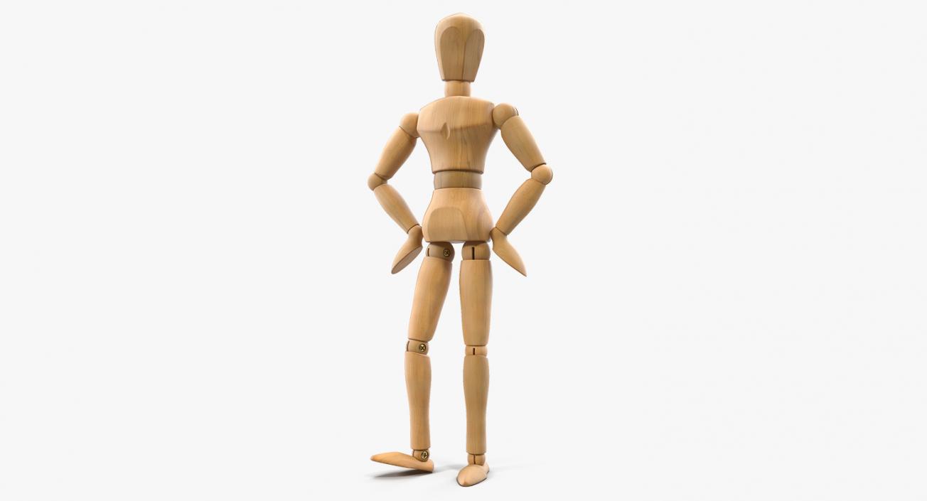 3D model Wooden Dummy Toy Standing Pose