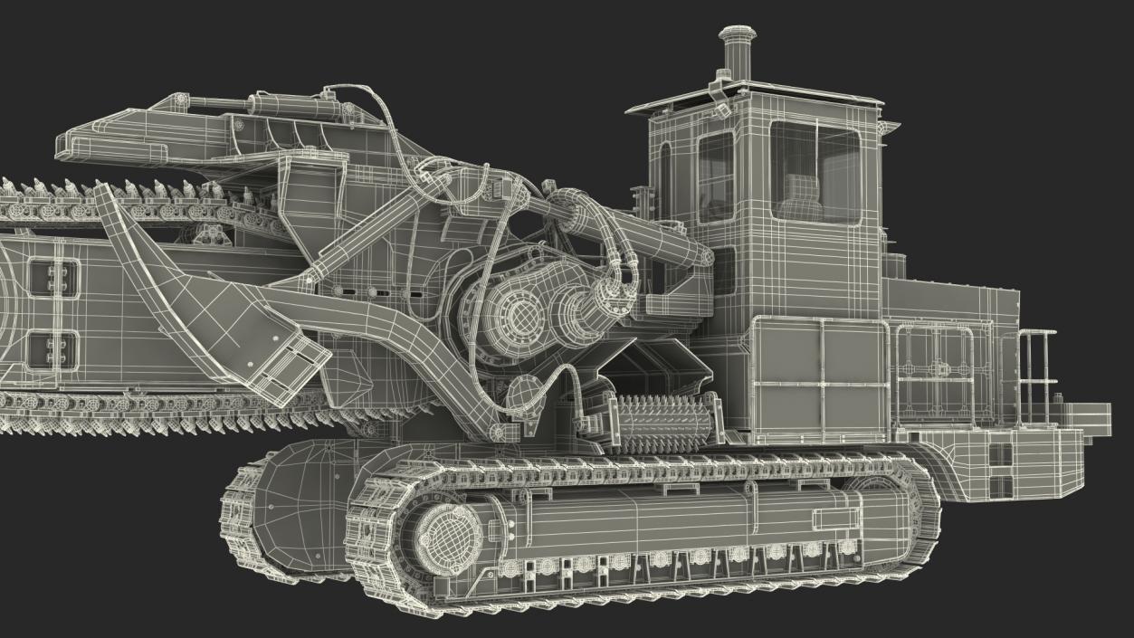 Chainsaw Trencher Tesmec 1475 XL EVO Dirty Rigged 3D model