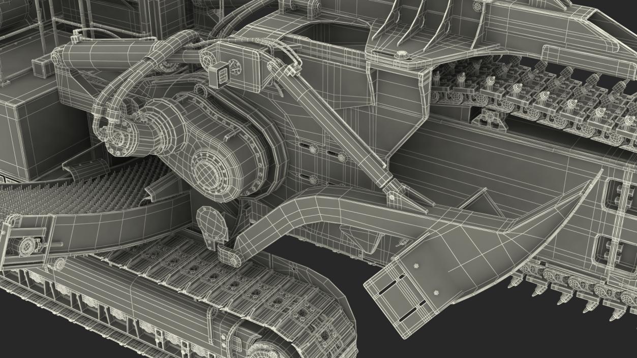 Chainsaw Trencher Tesmec 1475 XL EVO Dirty Rigged 3D model