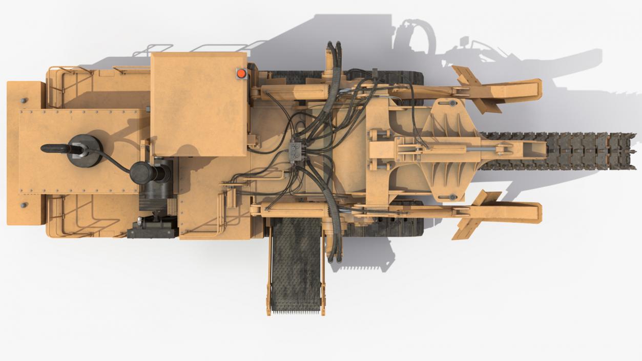 Chainsaw Trencher Tesmec 1475 XL EVO Dirty Rigged 3D model