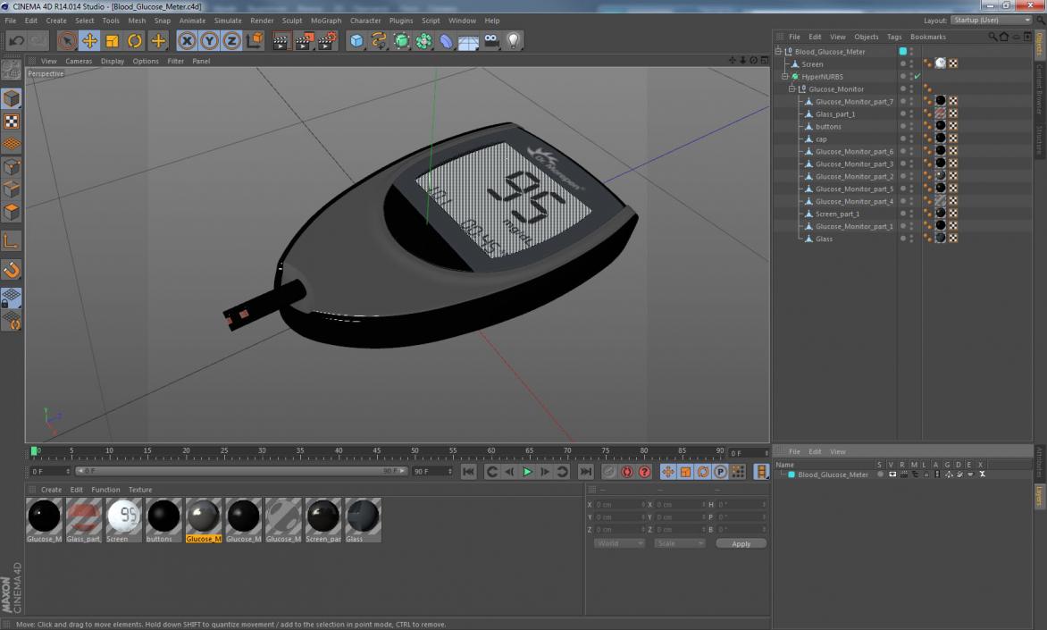 Blood Glucose Meter 3D model