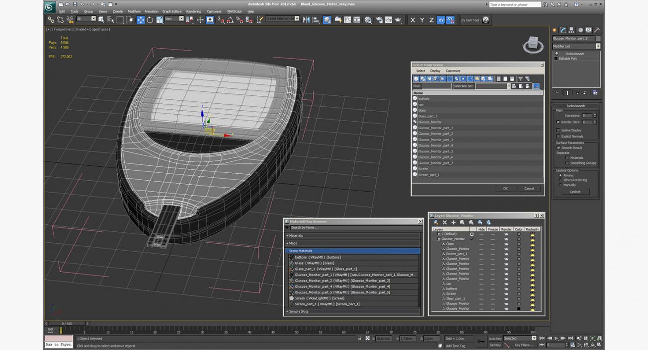 Blood Glucose Meter 3D model