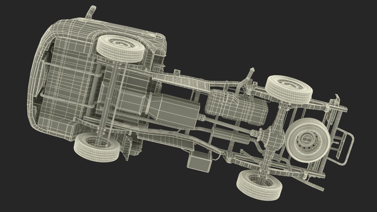 3D Mini Truck Hyundai HR 2023 Bare Chassis Rigged