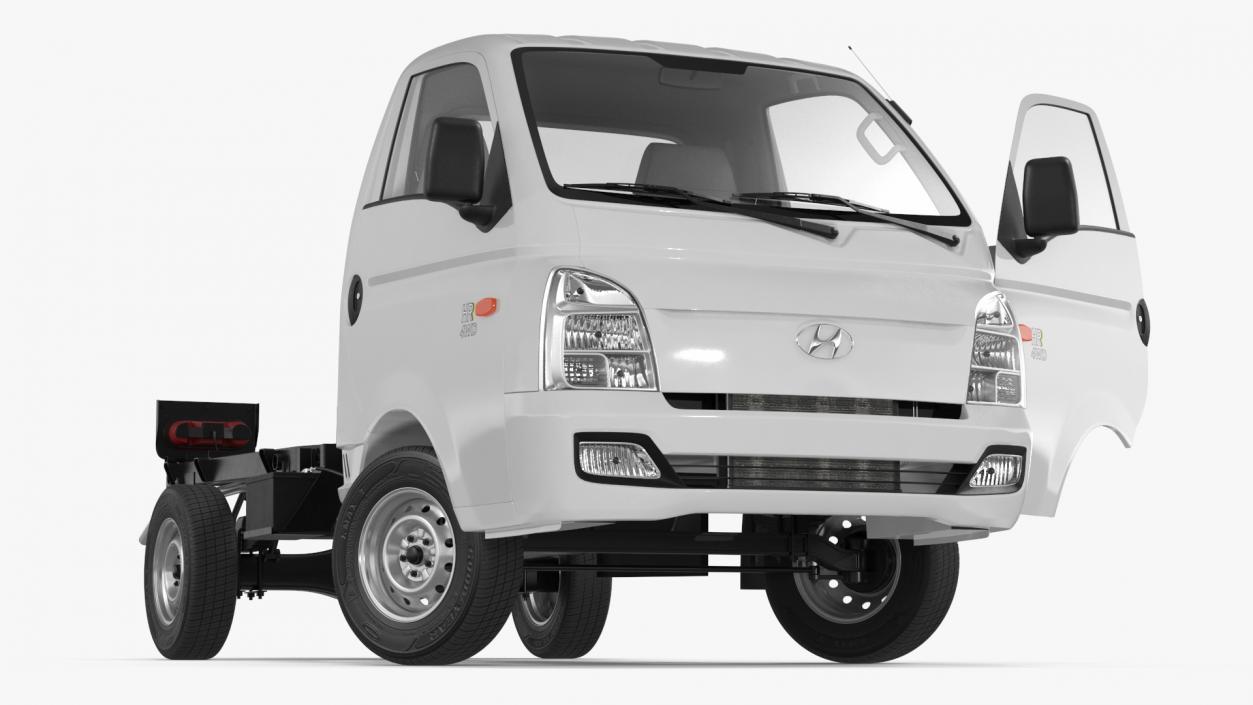 3D Mini Truck Hyundai HR 2023 Bare Chassis Rigged