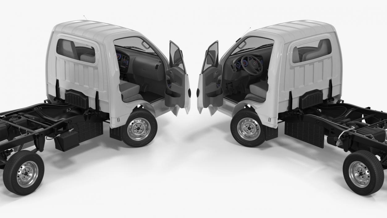 3D Mini Truck Hyundai HR 2023 Bare Chassis Rigged