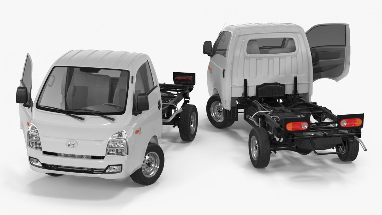 3D Mini Truck Hyundai HR 2023 Bare Chassis Rigged