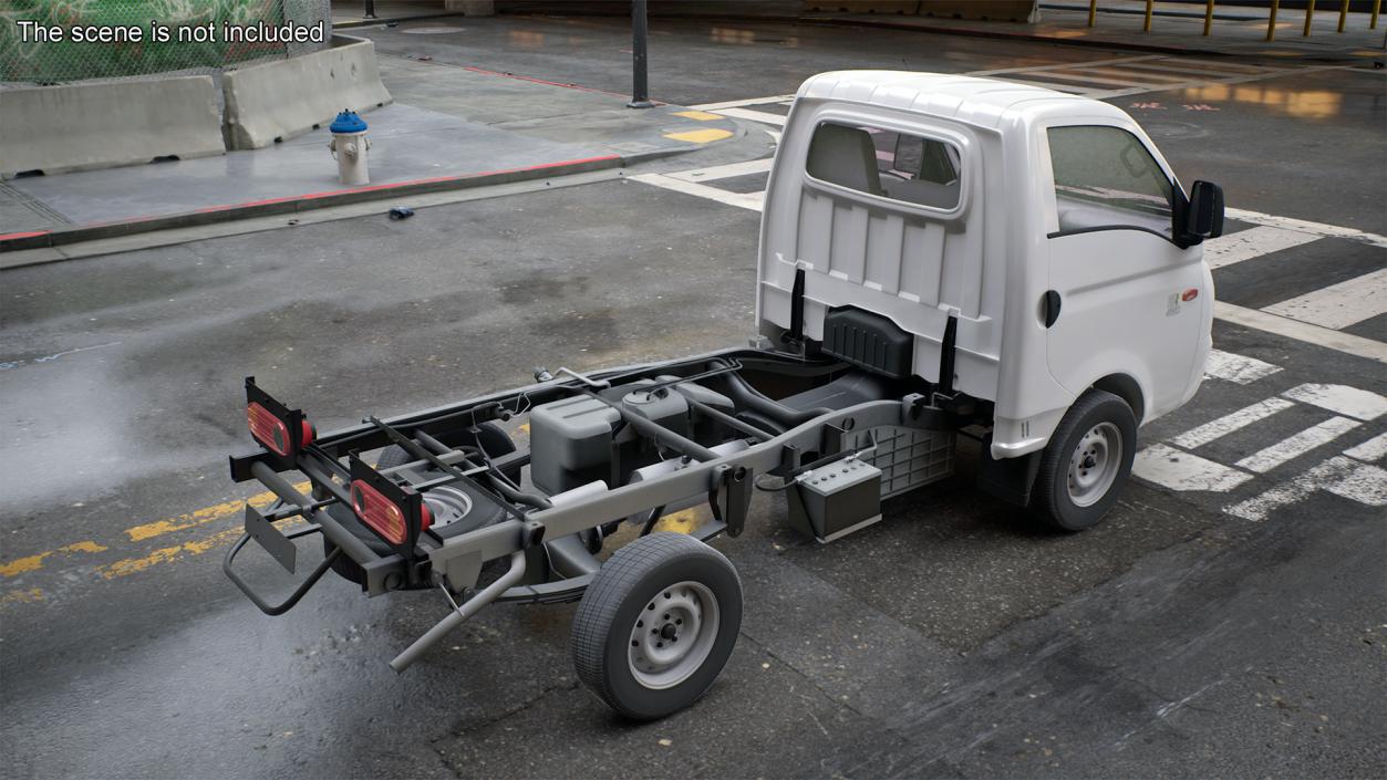 3D Mini Truck Hyundai HR 2023 Bare Chassis Rigged