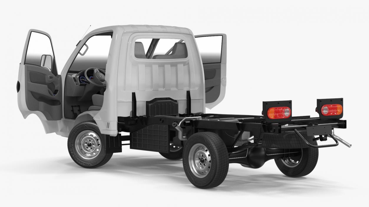 3D Mini Truck Hyundai HR 2023 Bare Chassis Rigged