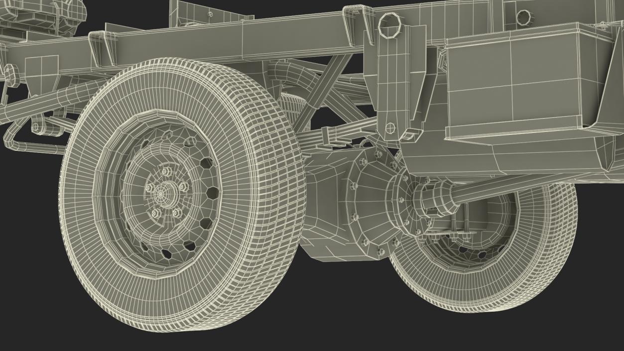 3D Mini Truck Hyundai HR 2023 Bare Chassis Rigged