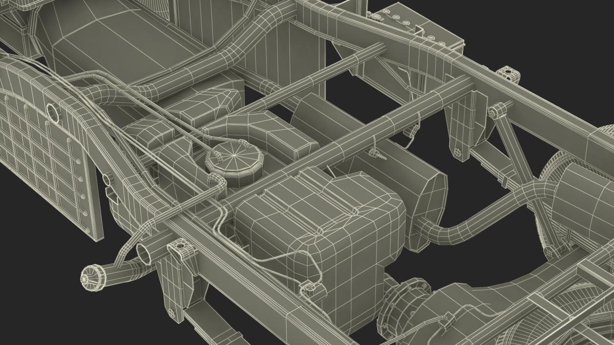 3D Mini Truck Hyundai HR 2023 Bare Chassis Rigged