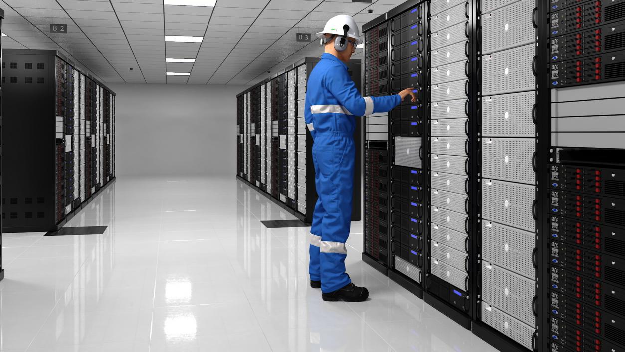 3D model Server Data Center with Worker