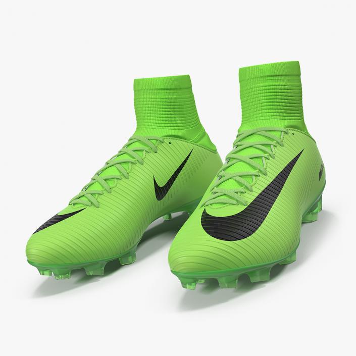 3D Green Football Cleats Nike Mercurial Veloce model