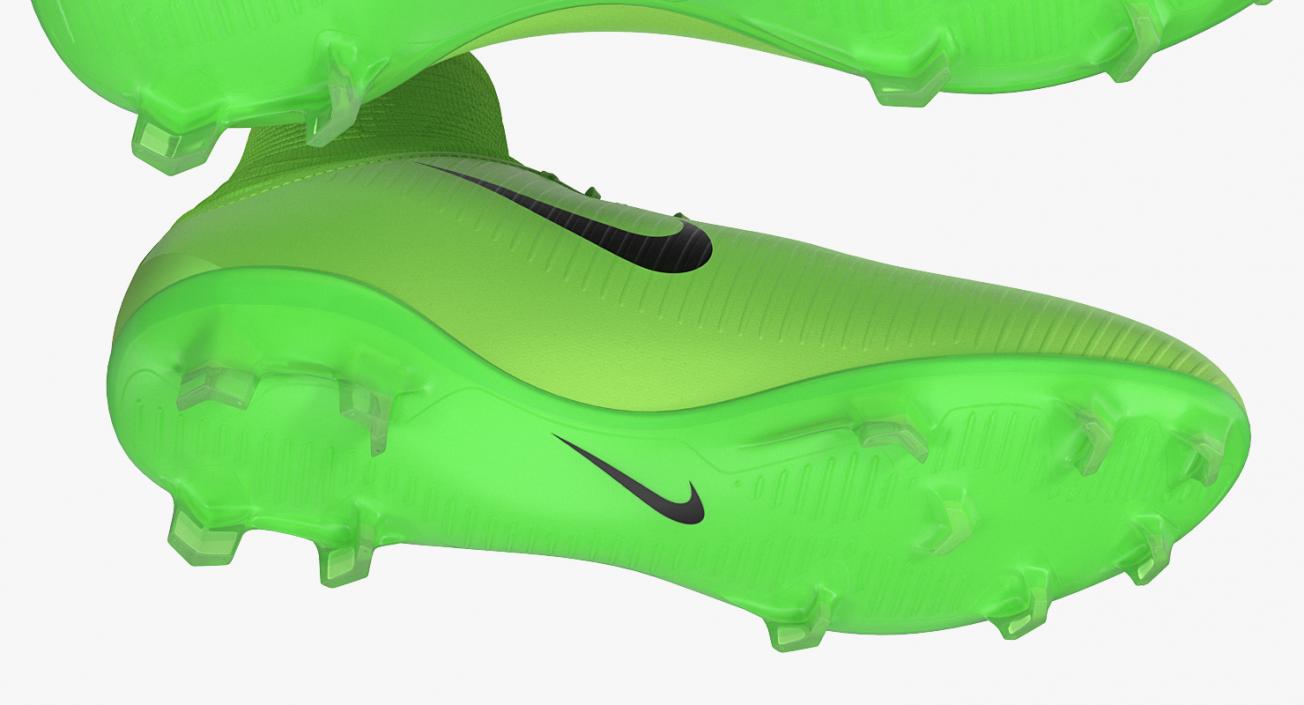 3D Green Football Cleats Nike Mercurial Veloce model