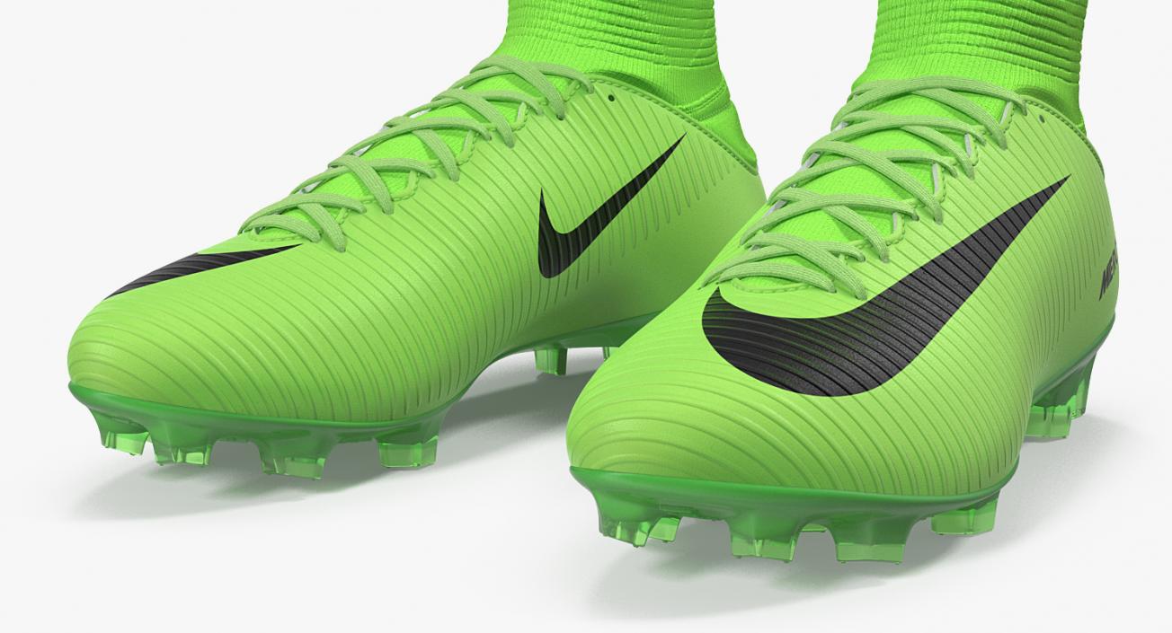 3D Green Football Cleats Nike Mercurial Veloce model