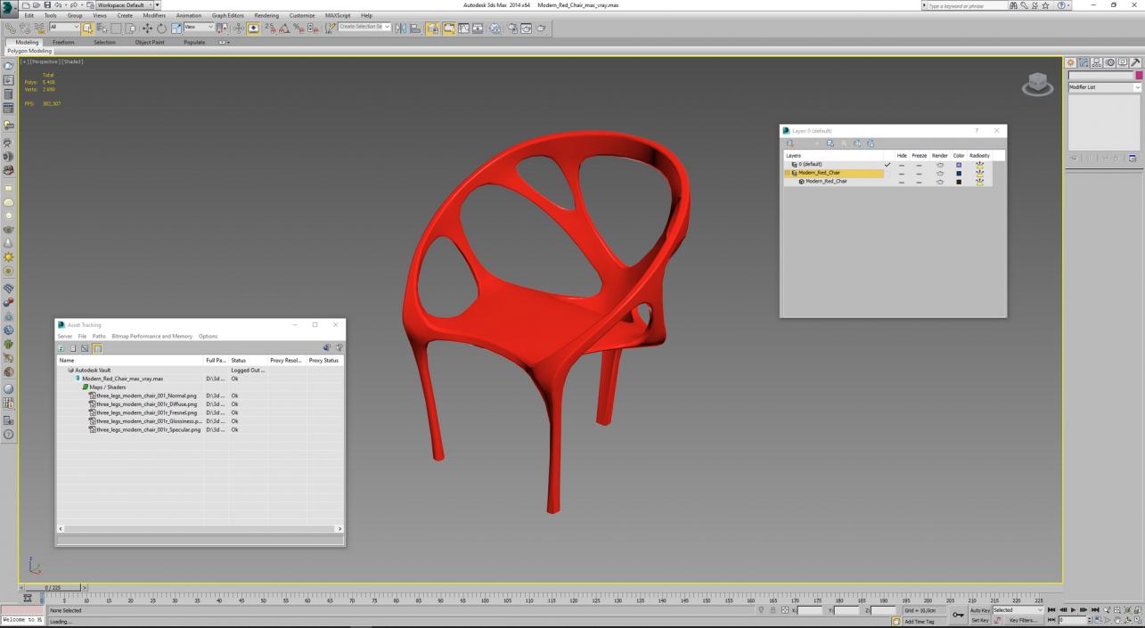 3D Modern Red Chair