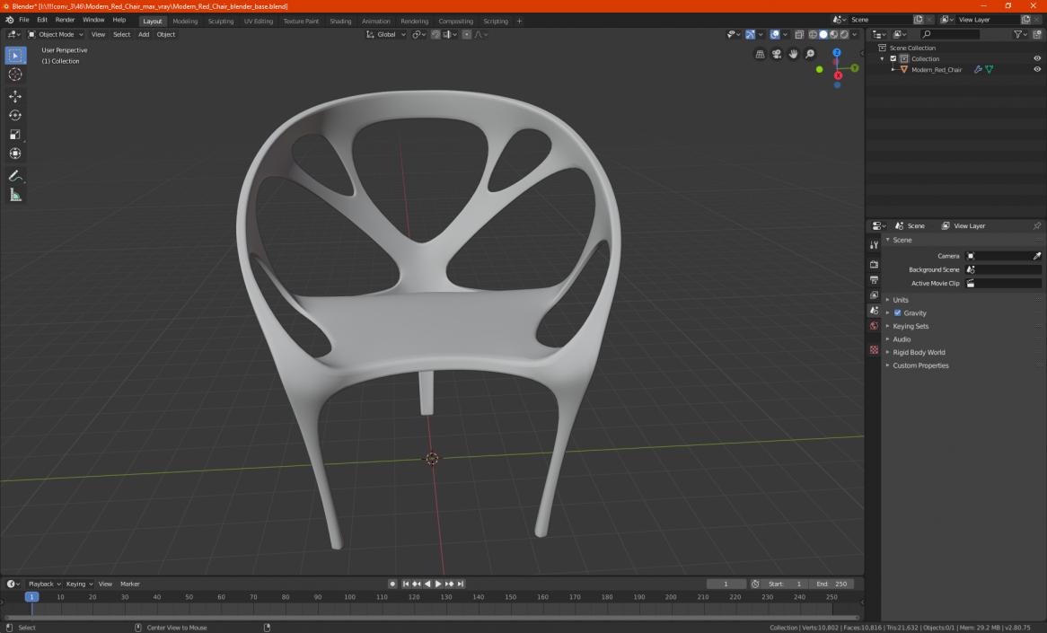 3D Modern Red Chair