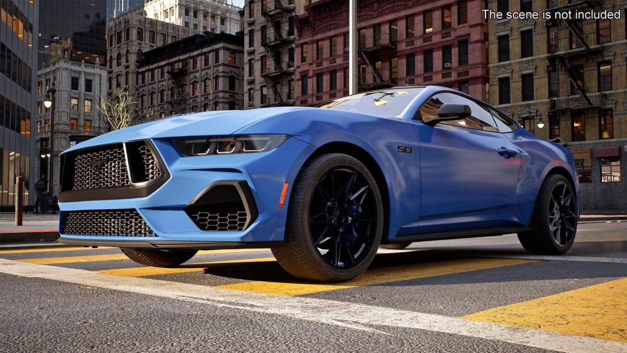 Ford Mustang 2024 Blue 3D