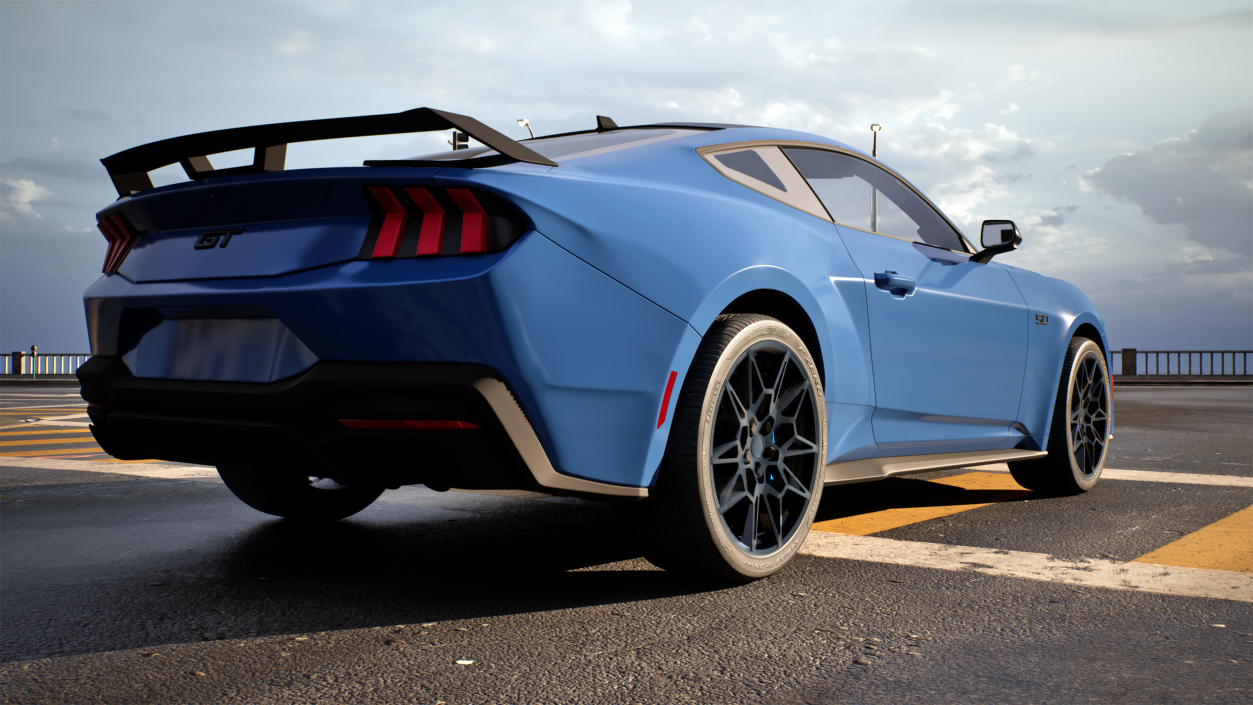 Ford Mustang 2024 Blue 3D