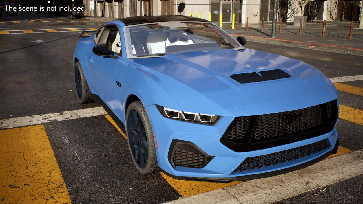 Ford Mustang 2024 Blue 3D