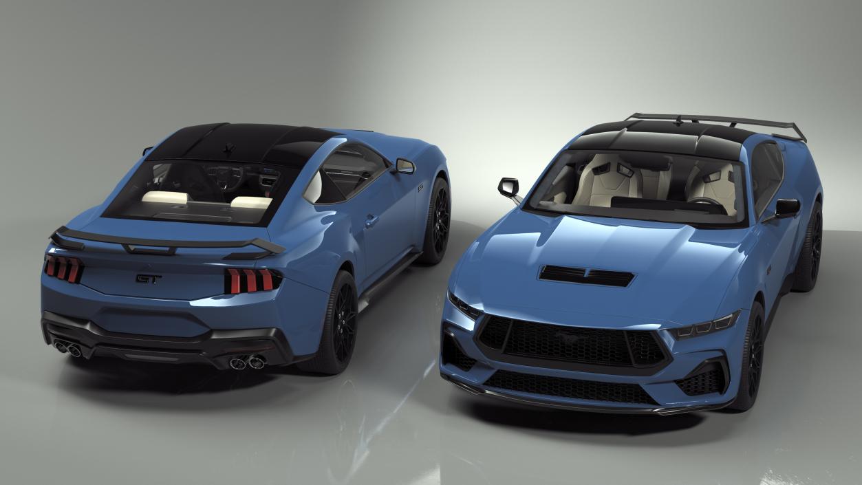 Ford Mustang 2024 Blue 3D