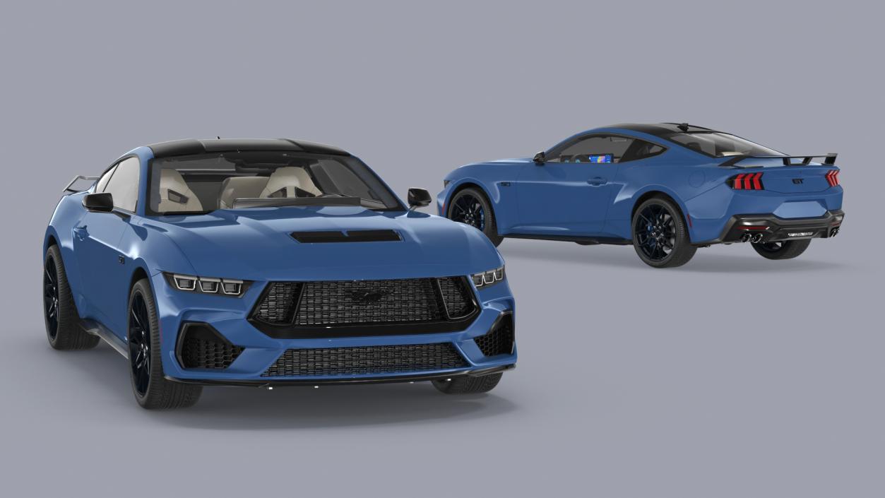 Ford Mustang 2024 Blue 3D