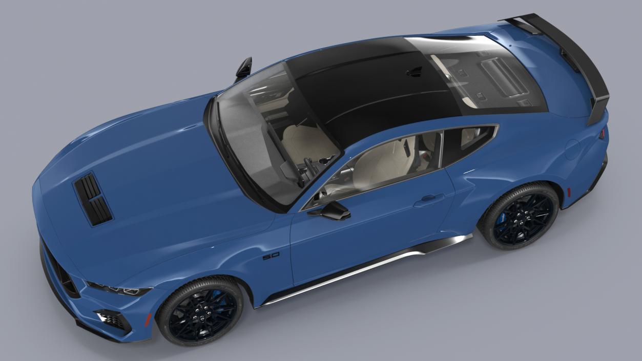 Ford Mustang 2024 Blue 3D