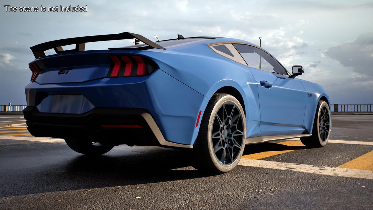 Ford Mustang 2024 Blue 3D