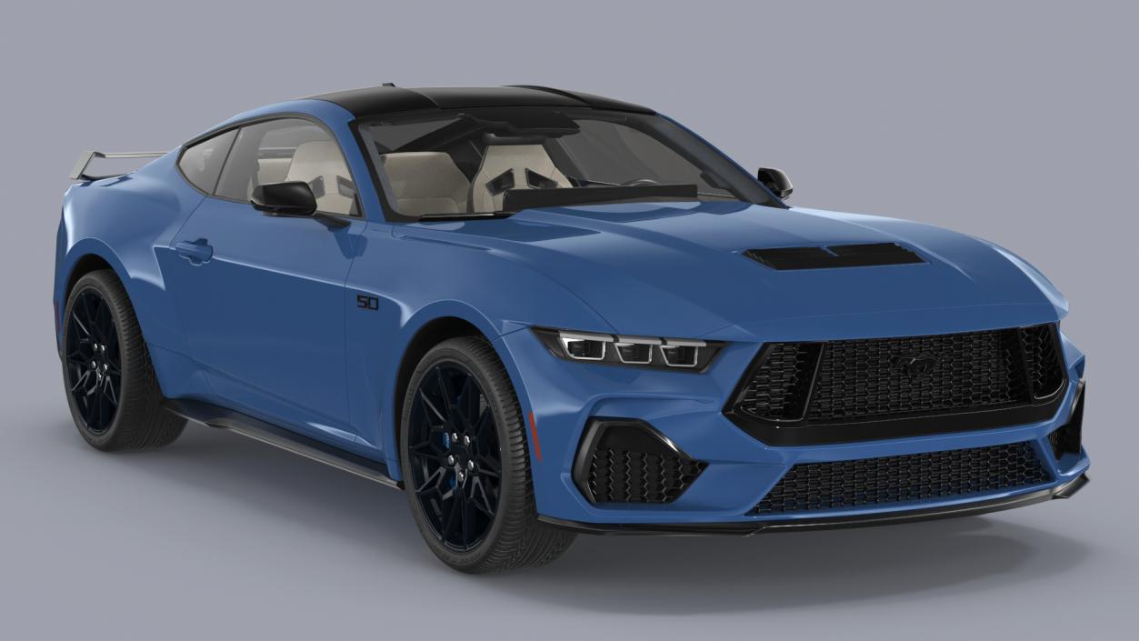 Ford Mustang 2024 Blue 3D