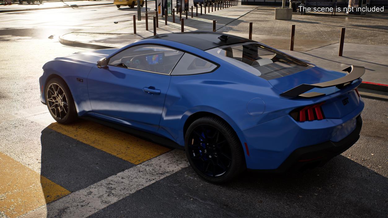 Ford Mustang 2024 Blue 3D