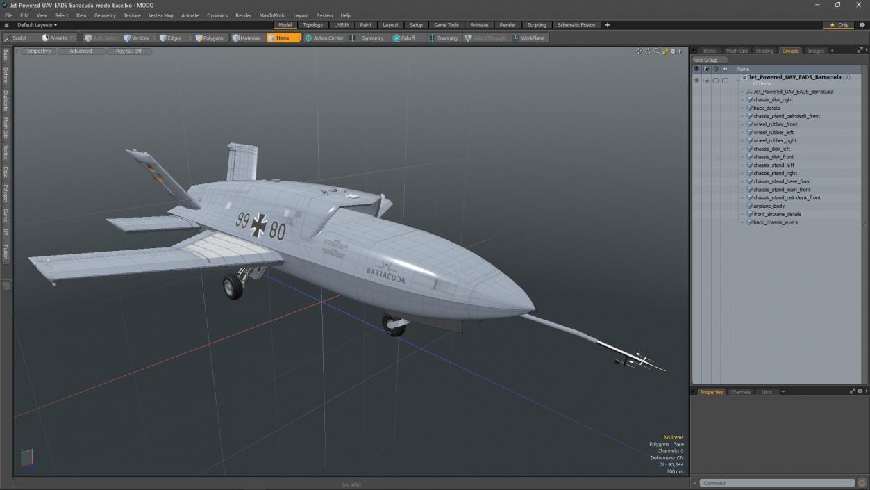 3D model Jet Powered UAV EADS Barracuda