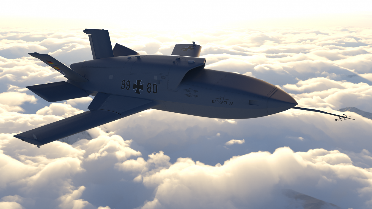 3D model Jet Powered UAV EADS Barracuda