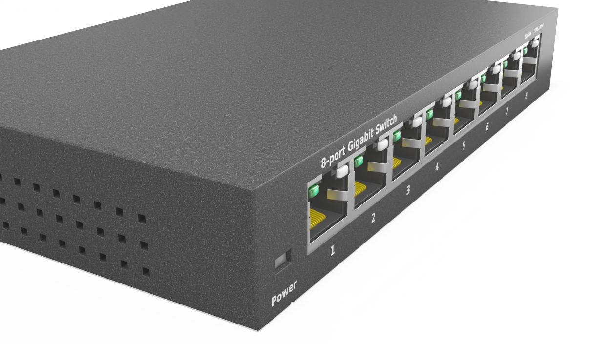 3D Gigabit Network Switch 8 Port Grey 2