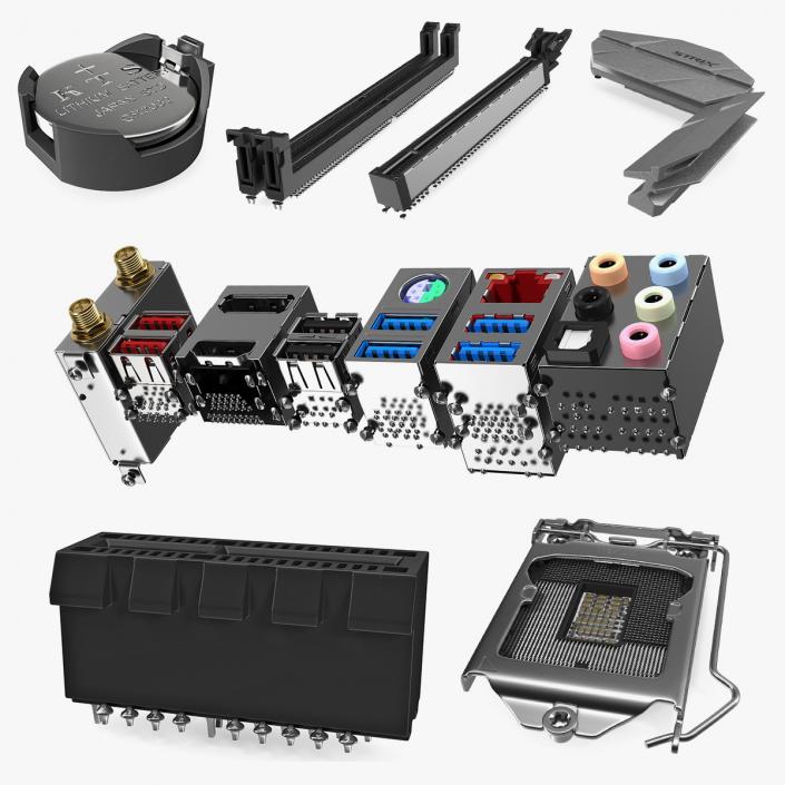 3D Motherboard Parts Collection model