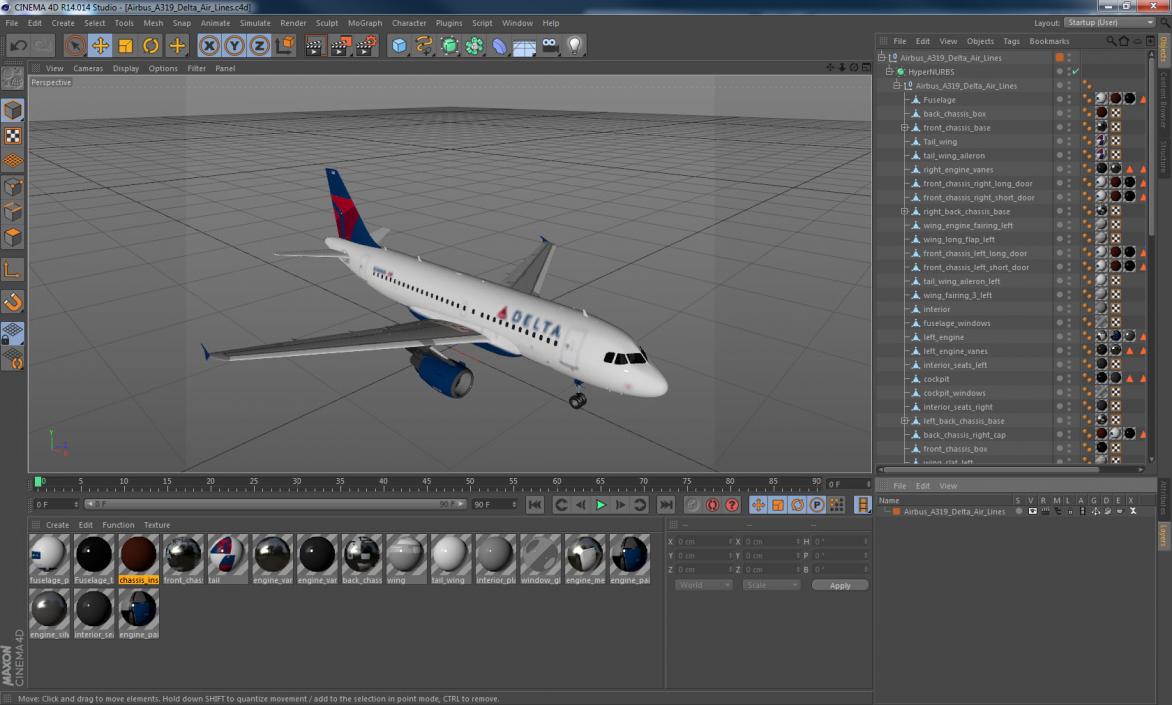 Airbus A319 Delta Air Lines 3D