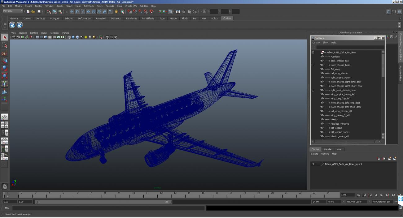 Airbus A319 Delta Air Lines 3D