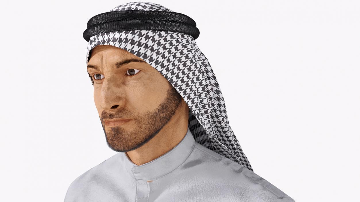 3D Arab Man with Traditional Arabic Headgear