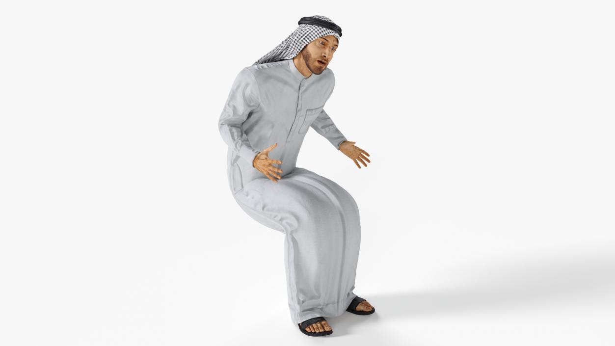 3D Arab Man with Traditional Arabic Headgear