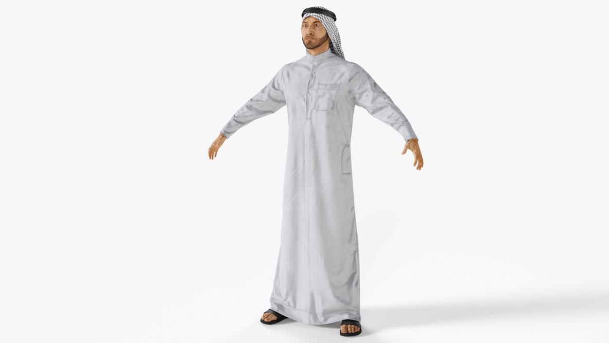 3D Arab Man with Traditional Arabic Headgear