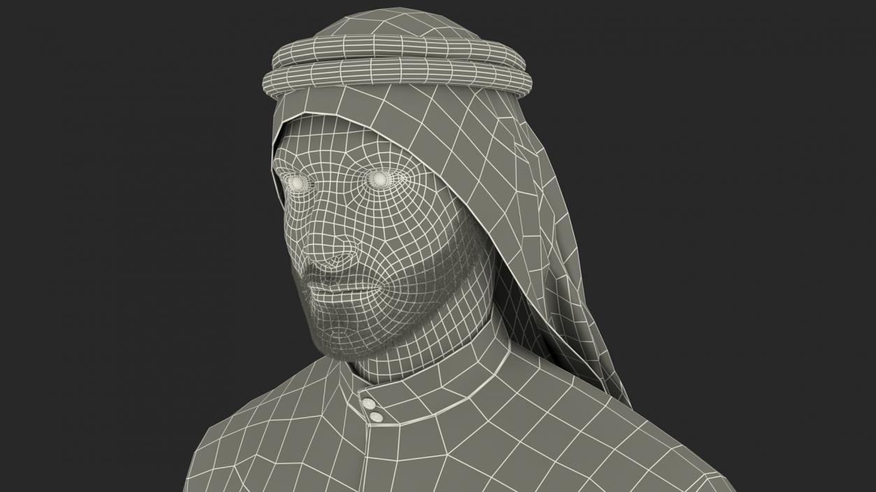 3D Arab Man with Traditional Arabic Headgear