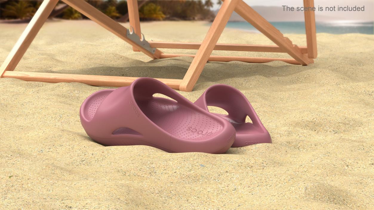 3D Crocs Mellow Slide Pink model