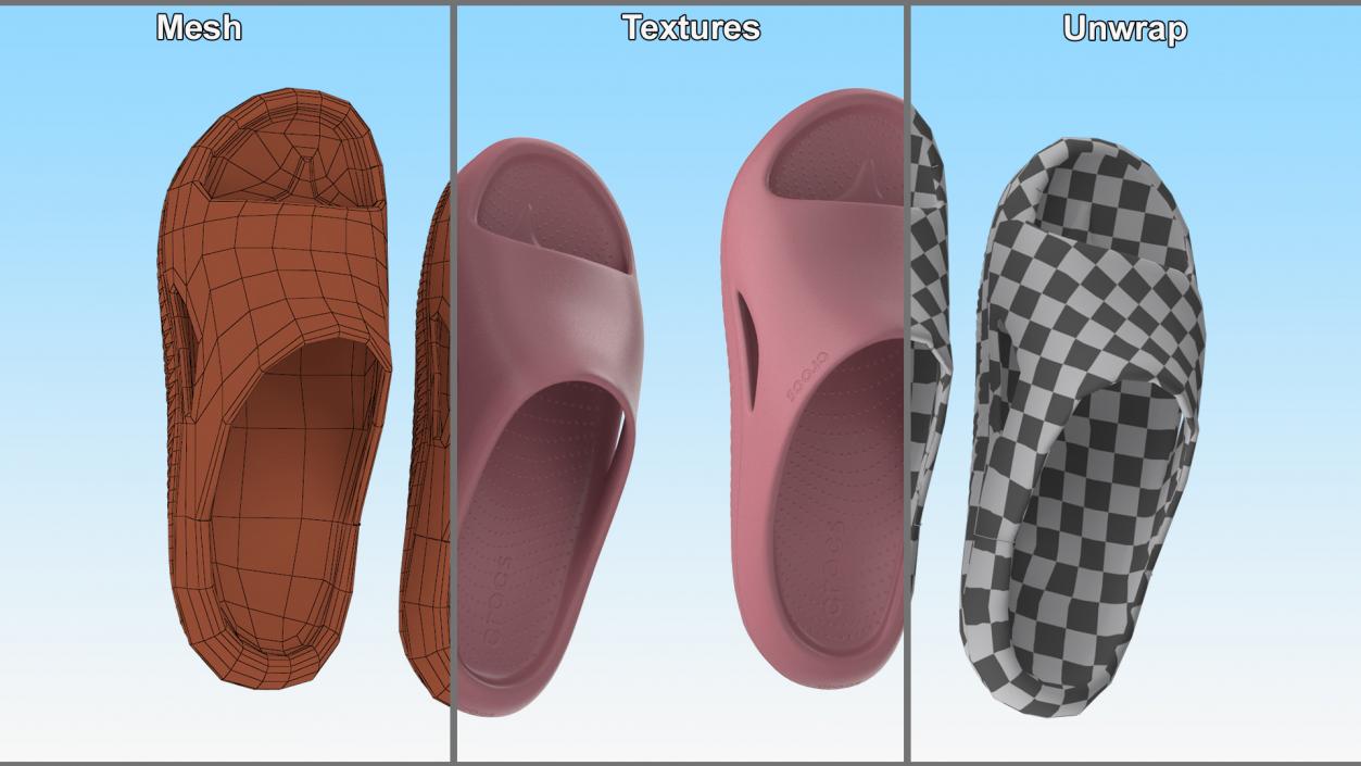 3D Crocs Mellow Slide Pink model