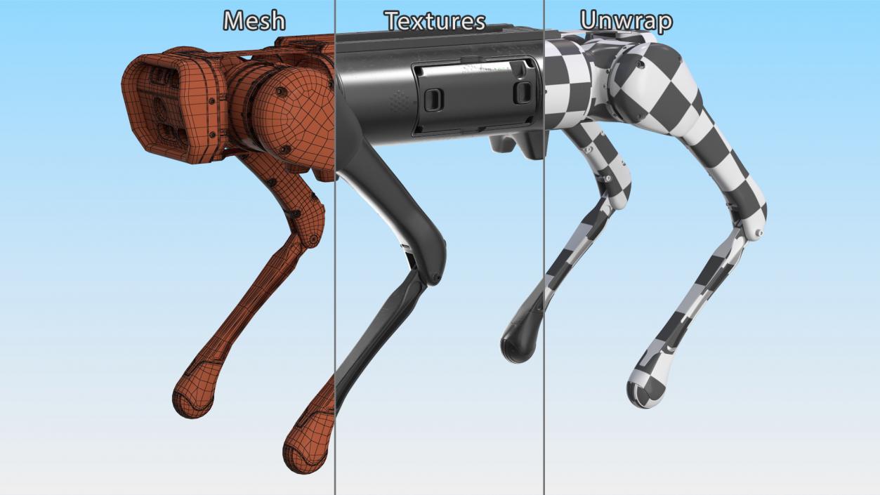 3D Dirty Aliengo Robot Dog model