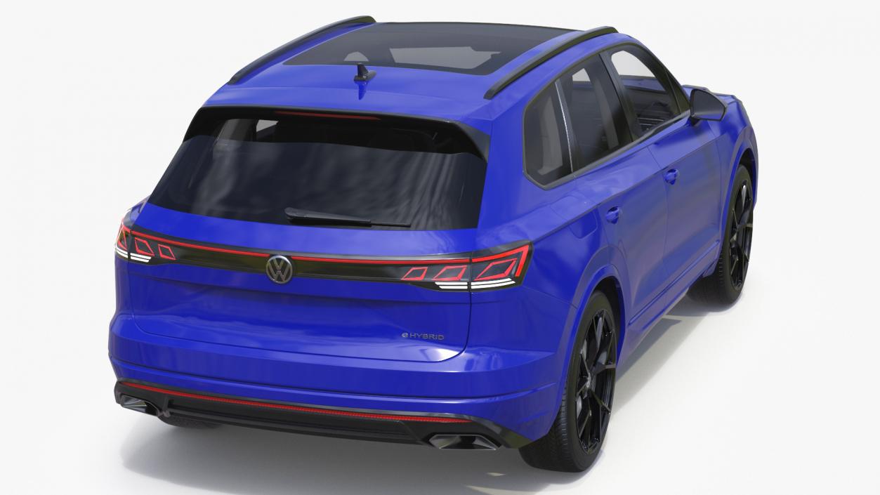 3D Volkswagen Touareg 2024 Blue Lights On model