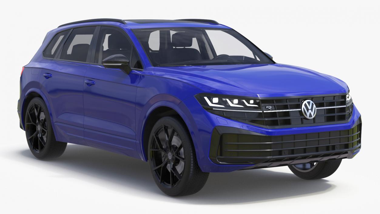 3D Volkswagen Touareg 2024 Blue Lights On model